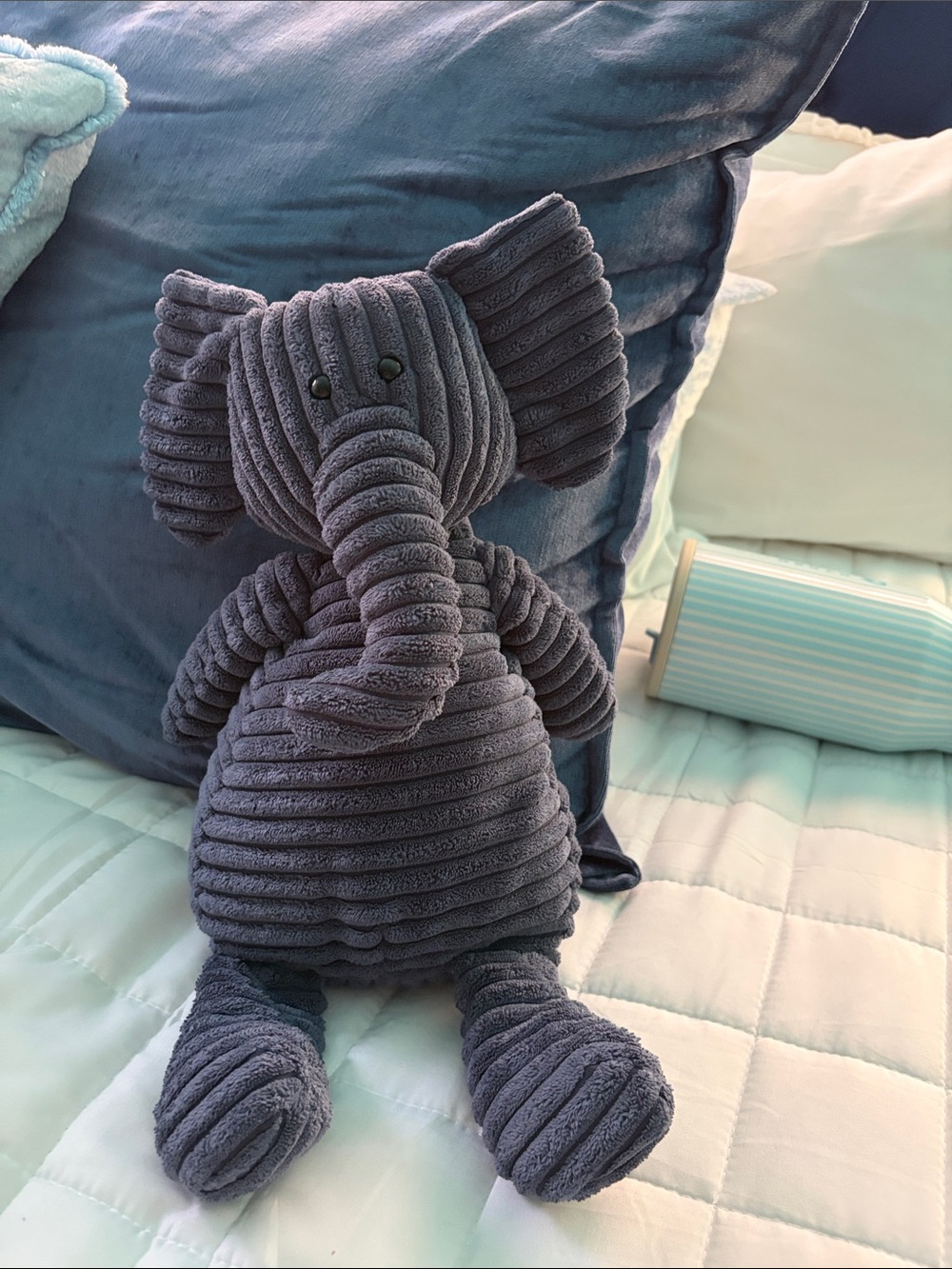 Jellycat Plush Corduroy Elephant Stuffed Toy - Navy
